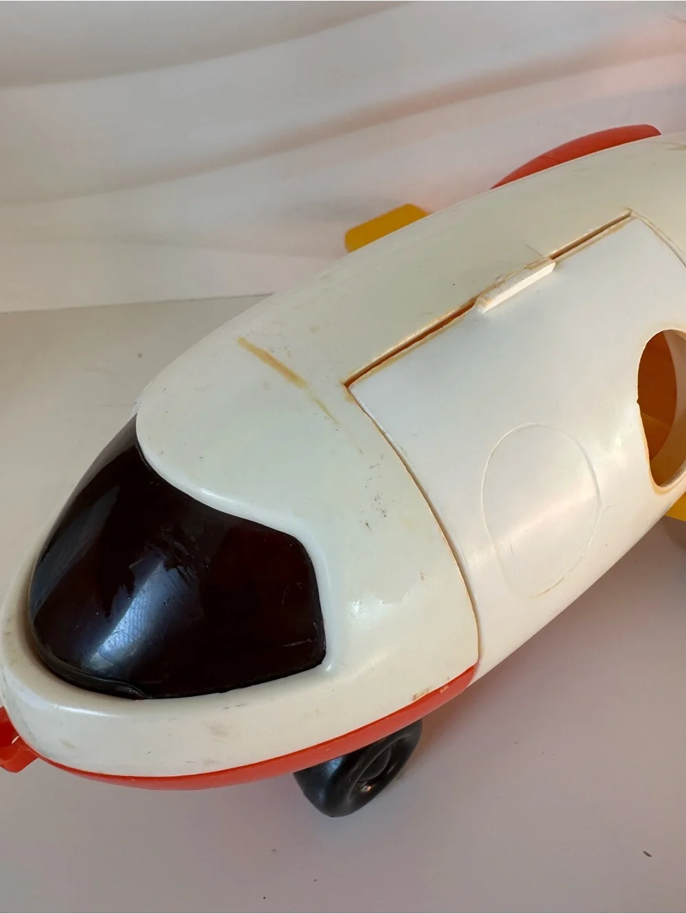 Vintage Fisher-Price Little People Orange & Yellow Airplane 1980 Jet Plane #2502